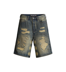 LOSTSHDWS DSTRY Denim Blue & Bone Shorts