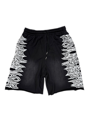 LOST SHDWS Acid Wash Black Sweat Shorts