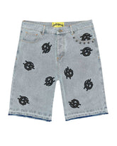 Godspeed 'Infinity Logo' Light Wash Jean Shorts