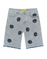 Godspeed 'Infinity Logo' Light Wash Jean Shorts