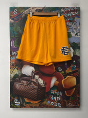 EE Shorts Gold Navy New