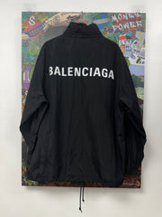 Balenciaga Black White Logo Coaches Track Jacket