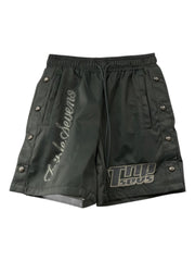 Triple Sevens Nylon Grey Button Up Shorts
