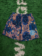 EE Blue Floral Blue Logo Shorts