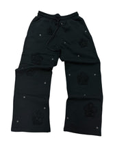 Arkyve Phantom Patch Crochet Black Sweats