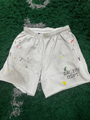 Gallery Dept Paint Splatter Logo Shorts Cream New Large In Plastic