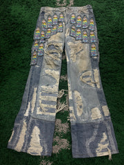 WDW Multi Patchwork Distressed Denim Jeans