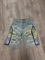 WDW Jean Shorts Light Wash Multi
