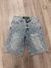 LOSTSHDWS Embossed Blue Shorts