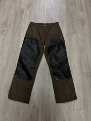 Chrome Hearts 'Leather Double Knee' Nylon Brown Pants