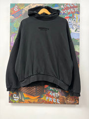 Essentials Jet Black Pullover Small Logo Hoodie