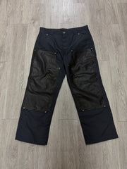 Chrome Hearts Navy Nylon Leather Double Knee Pants