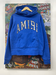 Amiri Blue White Paisley Arc Logo Hoodie