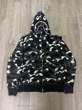 BAPE Black Cream GID Shark Zip Up Hoodie