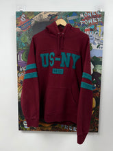 Supreme Maroon Teal Hooded Logo US-NY 94-22 Hoodie