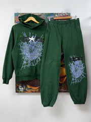 Sp5der Forrest Green Sweatsuit