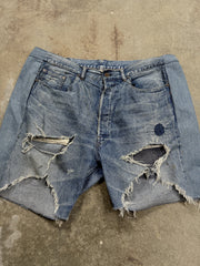 Saint Mxxxxxx Distressed Denim Shorts