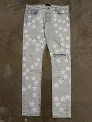 Amiri Chemist Jeans Light Wash White Stars