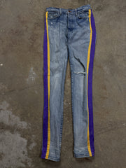 Amiri Jeans Thrasher Lightwash Black Purple Yellow Stripe