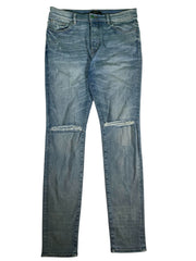 Amiri Plain Thrasher Knee Rip Light Wash Jeans