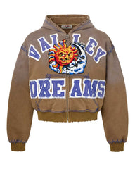 Vale Forever 'Sunny' Brown Zip Up Hoodie