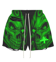 Vertabrae 'Skull' Green Storm Shorts