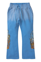 Who Decides War "Faded Flame Glass" Sky Blue Sweats