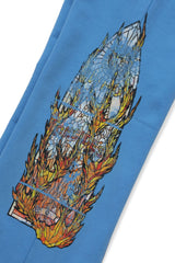 Who Decides War "Faded Flame Glass" Sky Blue Sweats