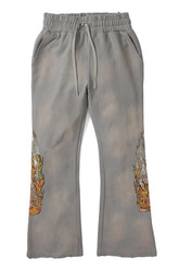Who Decides War "Faded Flame Glass" Vintage Grey Sweats