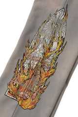 Who Decides War "Faded Flame Glass" Vintage Grey Sweats
