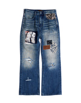 Birth Of Royal Child Patchwork Fade Pants Blue