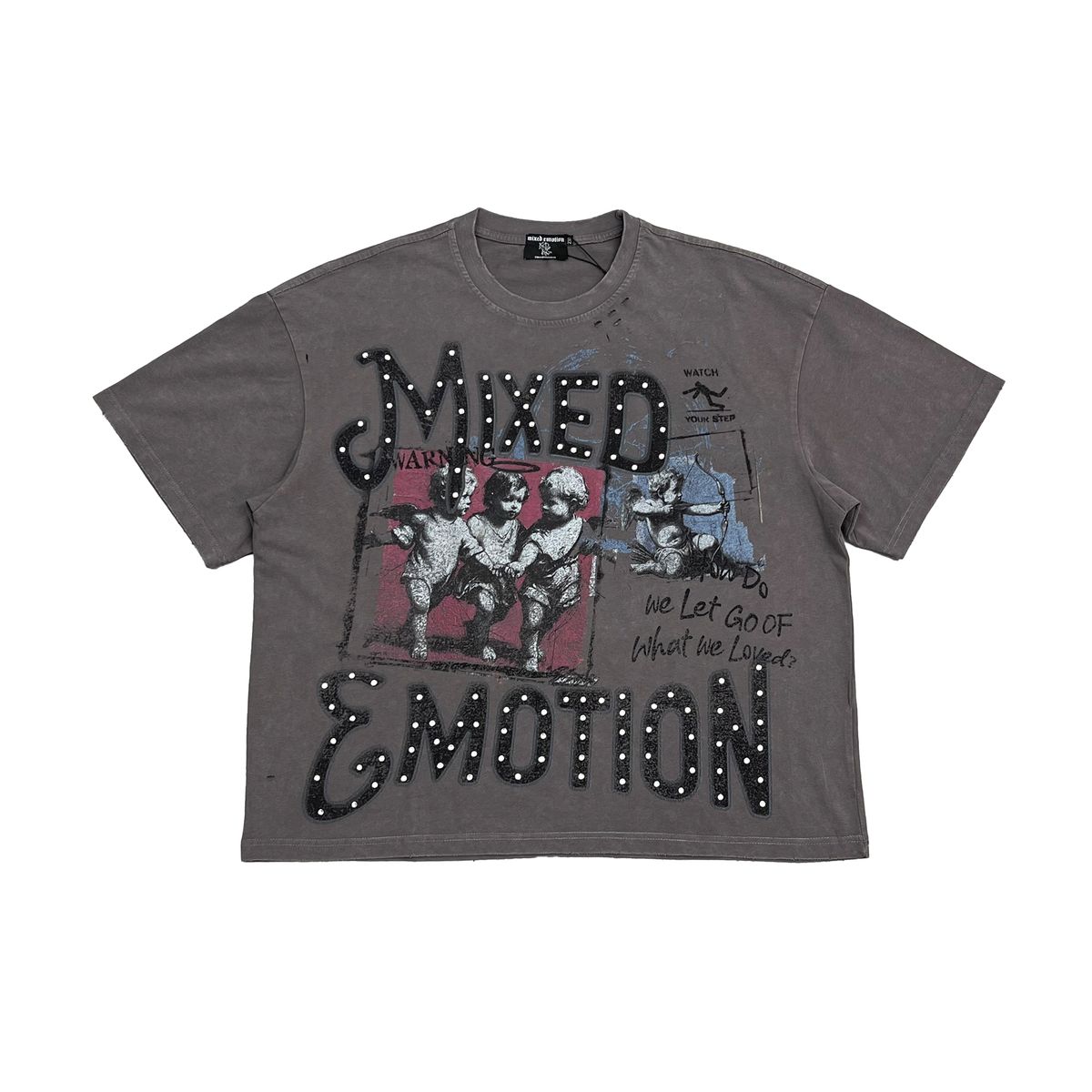 MIXED EMOTIONS MEN'S OVERSIZE GREY FRIENDS T-SHIRT