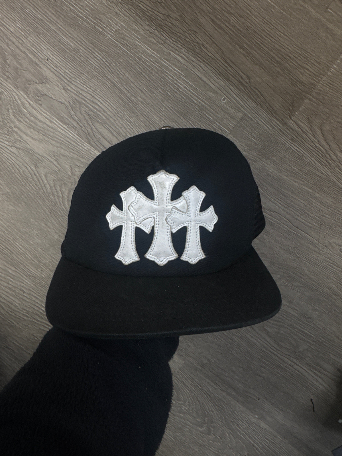 Chrome Hearts Black White Cemetery Trucker Cap