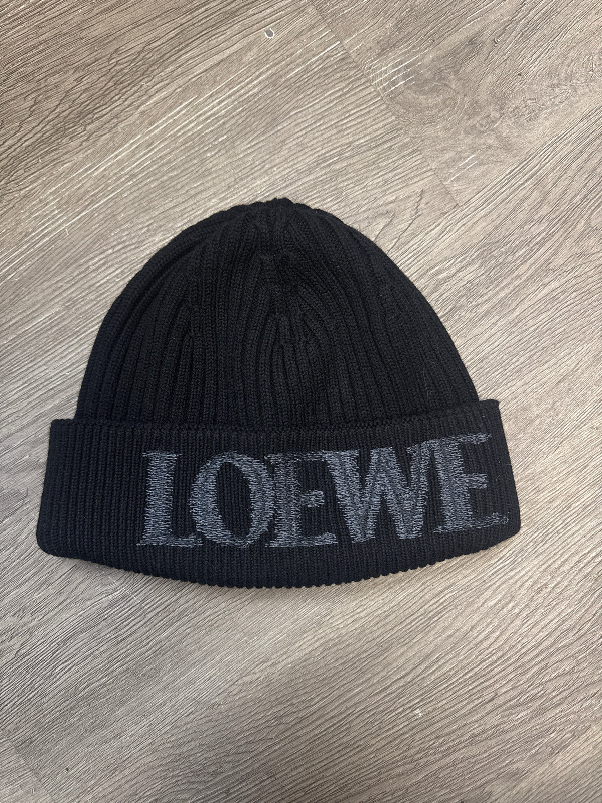 Loewe Black Grey Logo Beanie