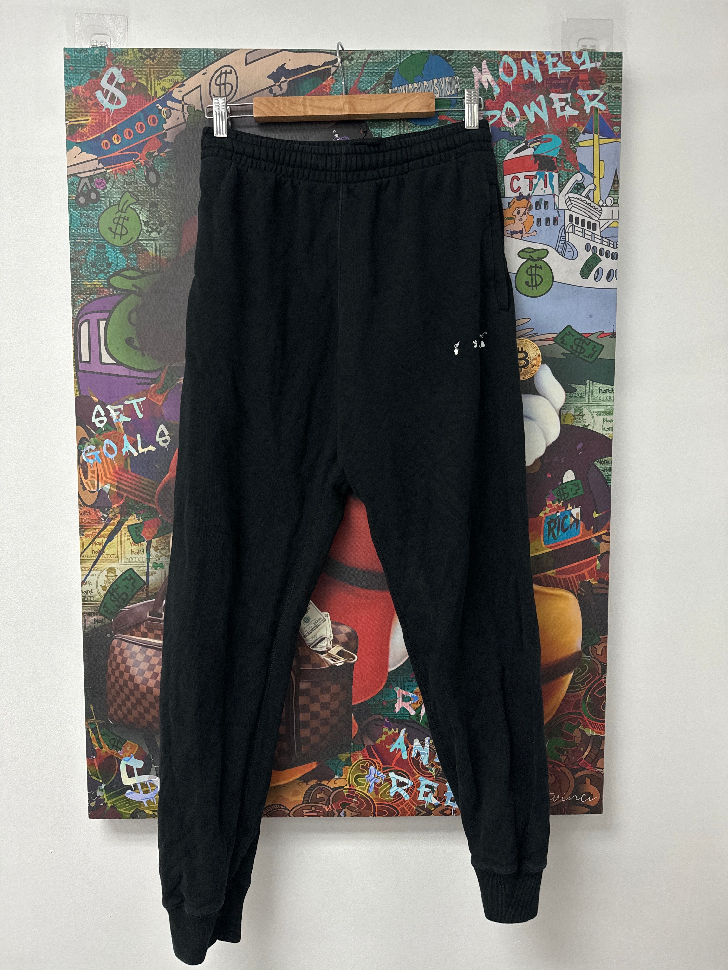 Off White Black & Red Stripe Sweats