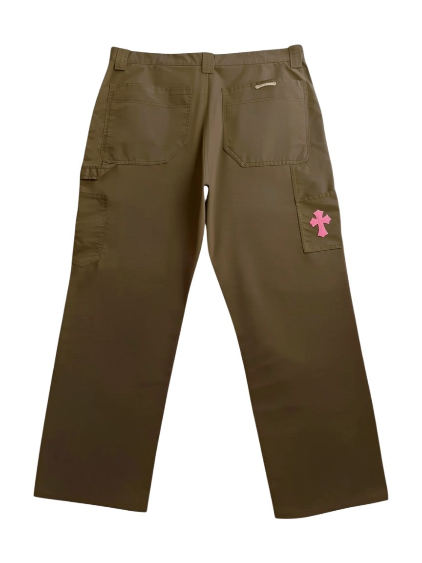 Chrome Hearts 'Leather Double Knee' Nylon Brown Pants