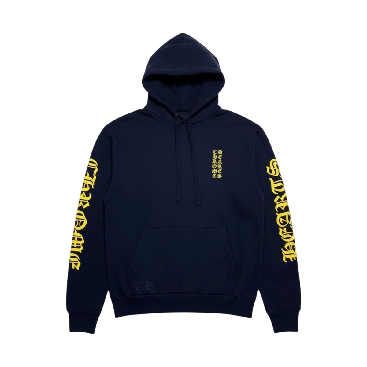 Chrome Hearts 'Vertical Logo' Navy & Yellow Hoodie