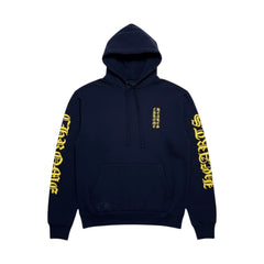 Chrome Hearts 'Vertical Logo' Navy & Yellow Hoodie