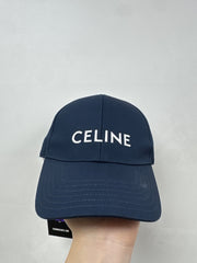 Celine Navy White Embroidered Hat