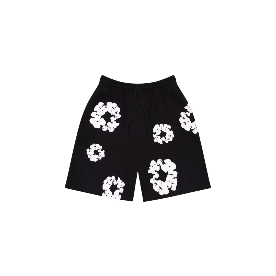Denim Tears Cotton Wreath Black Shorts