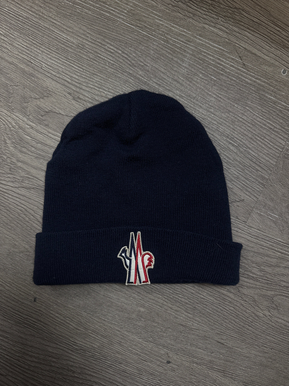 Moncler Navy M Logo Beanie