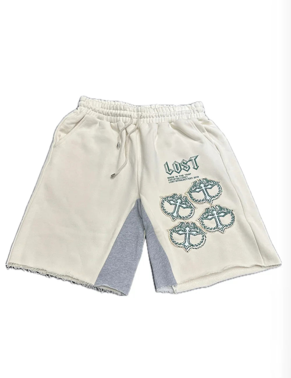 LOST Intricacy MITT Cream & Green Shorts
