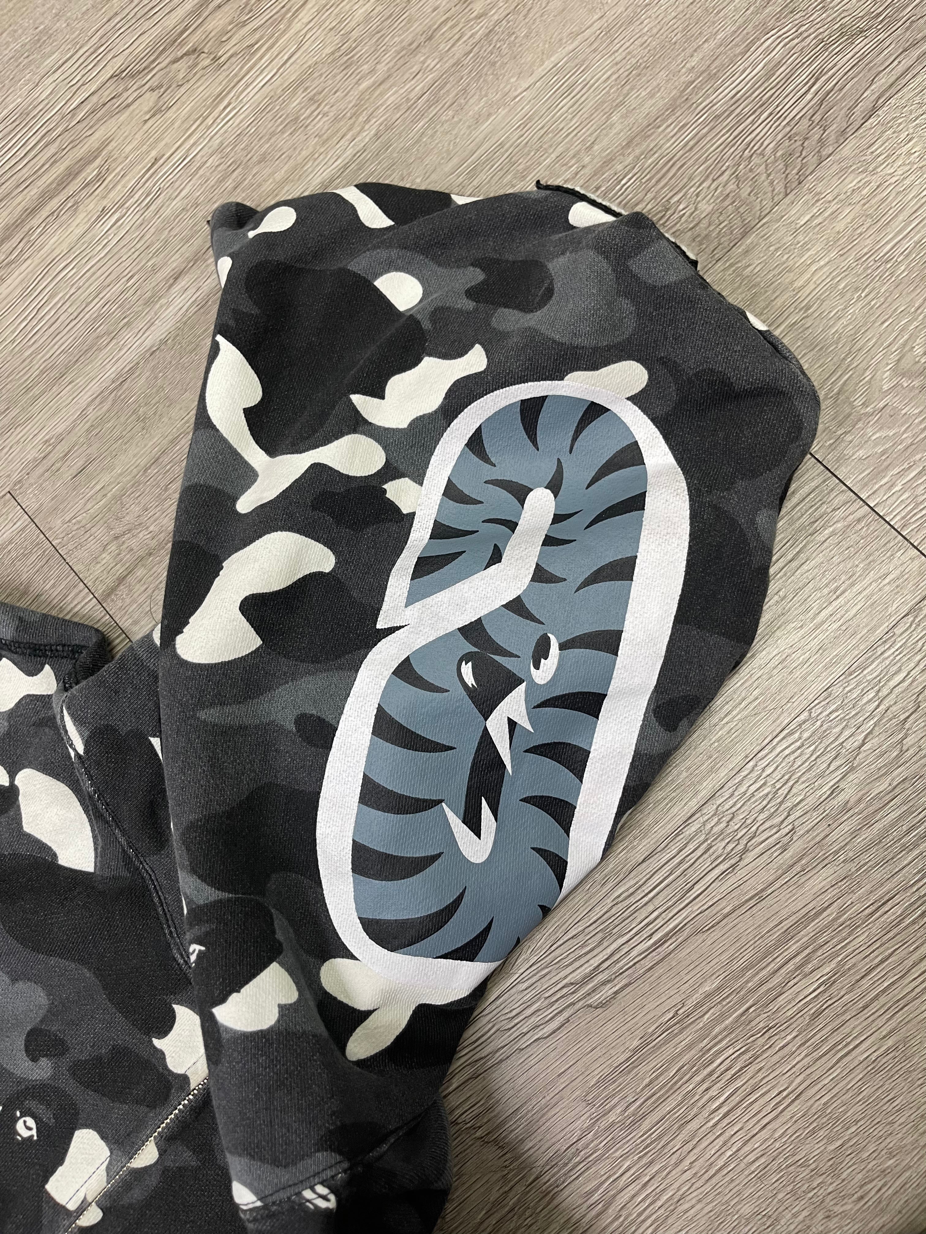 BAPE Black Cream GID Shark Zip Up Hoodie