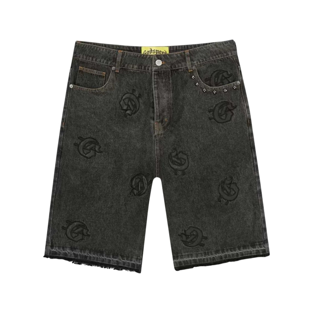 Godspeed 'Infinity Logo' Black Wash Jean Shorts