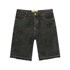 Godspeed 'Infinity Logo' Black Wash Jean Shorts