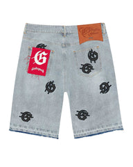 Godspeed 'Infinity Logo' Light Wash Jean Shorts