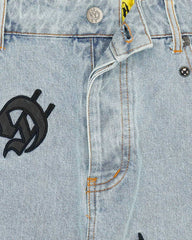 Godspeed 'Infinity Logo' Light Wash Jean Shorts