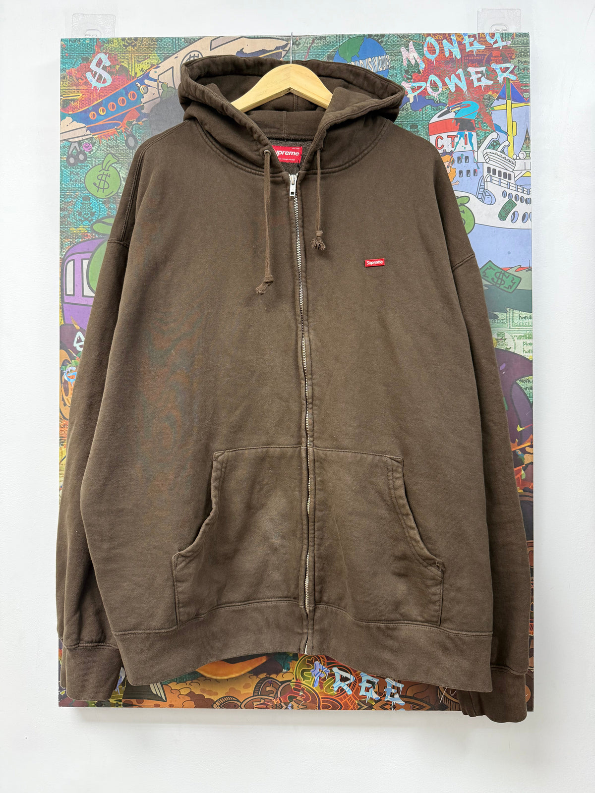 Supreme Brown Small Box Logo Zip Up