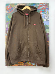 Supreme Brown Small Box Logo Zip Up