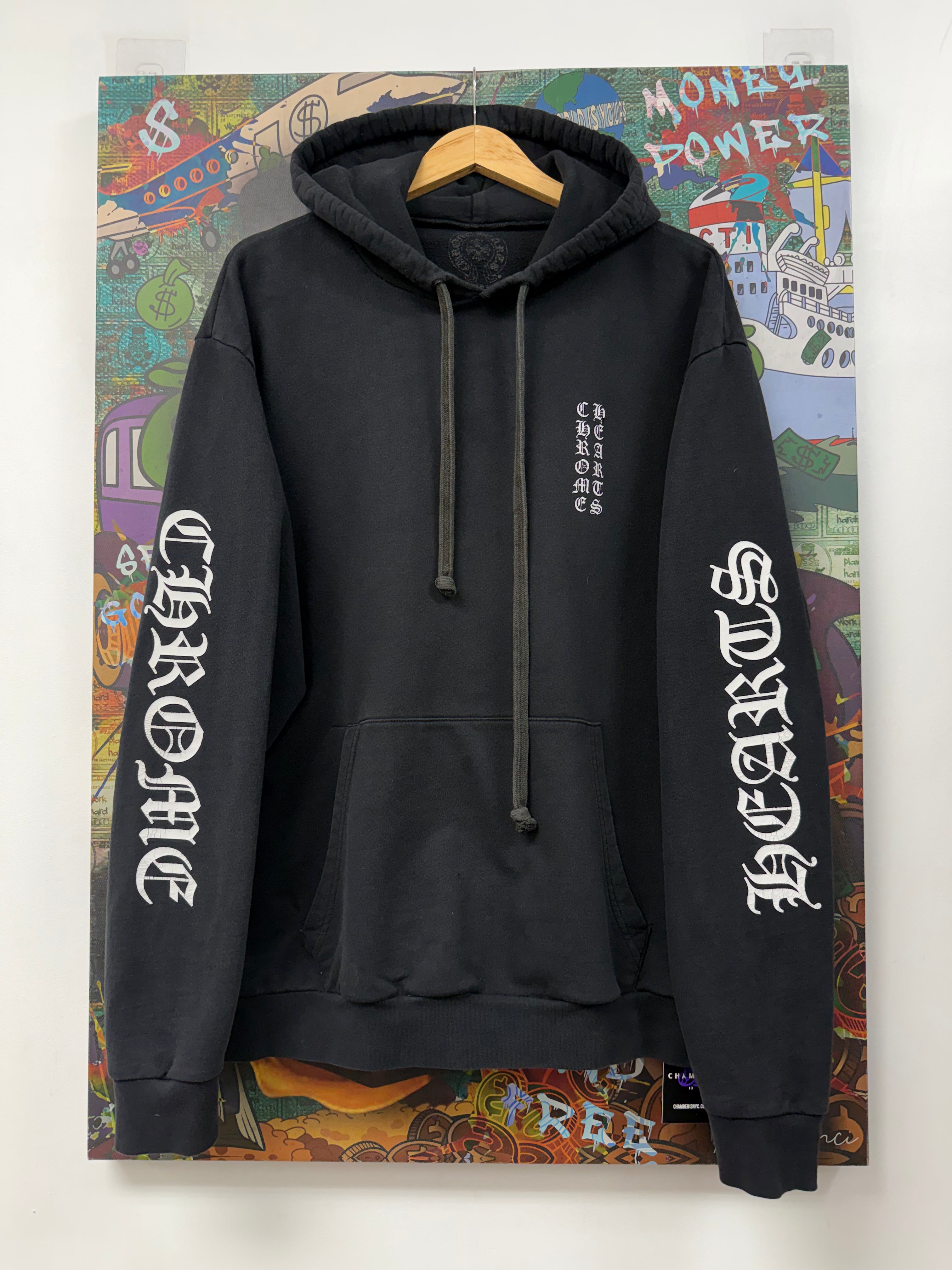 Chrome Hearts Black Vertical Logo Hoodie